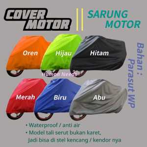 Cover Sarung Motor Premium ada Tali Serut Anti Air Waterproof Pelindung Penutup Motor Kecil dan Gede