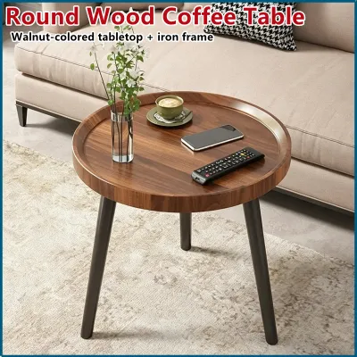 Wood Coffee Table Sofa Side small round tea Table