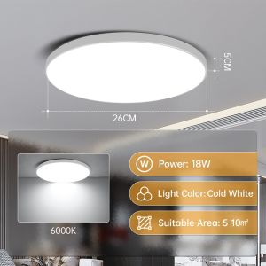 LED Ceiling Light 3 Colors Lamp Modern Ceiling Lamp Ultra Thin Round Square Lamp LED Panel Ceiling Lamp 18W 30W 40W 50W 60W 70W Indoor Lamp For Kitchen Bedroom Home