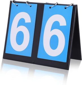 Akozon Sports Scoreboard 2/3/4 Digit Portable Flip Scoreboards Sports Competition Score Board Table Counter Digital Scoreboard for Table Tennis Basketball Volleyball Football and Others(2-Digit)
