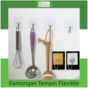 Gantungan Tempel Flexible / Hook Waterproof Ajaib Dinding Kait Magic Kamar Mandi Serbaguna Hanger