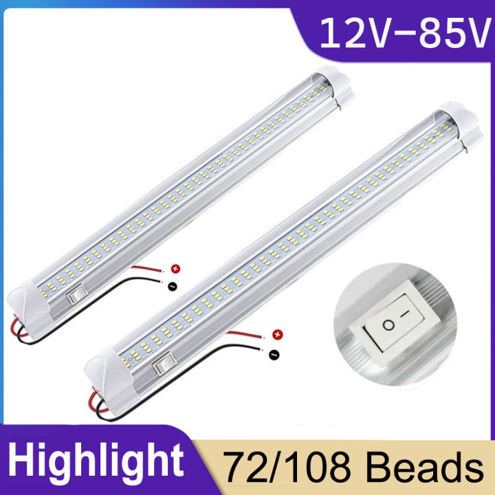 12V-85V Car Interior Lighting Compartment Light 72/108LED Universal Car ...