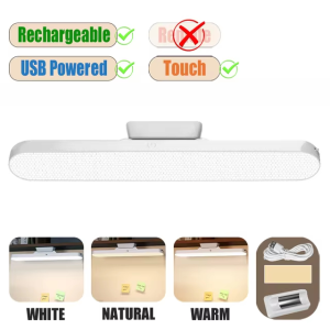 Đèn Học Led Hít Nam Châm 28cm Công Suất 6W Dán Tường Không Cần Khoan Lỗ 3 Chế Độ Ánh Sáng Bảo Vệ Mắt An Toàn