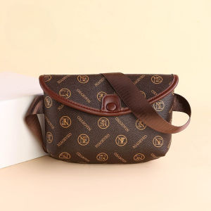 Womens Printed PU Crossbody Bag with Adjustable Wide Strap Flap and Rear Zip Pocket 20cm