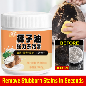 Coconut Oil Cleaning Paste Powerful Stain Remover Kitchen Stainless Steel Cookware Rust Removal Cleaner