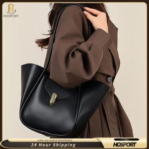 【HOSPORT】PU Leather Simple Tote Handbag for Women Large Capacity PU Leather Tote Bags for School Work Leisure Travel Shopping