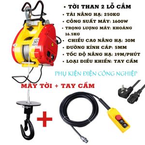 Máy Tời Điện Chổi Than 250kg Tời Trái Tim Mini Thế Hệ Mới Chất Lượng Vượt Trội - Electric Mini Winch LES-250