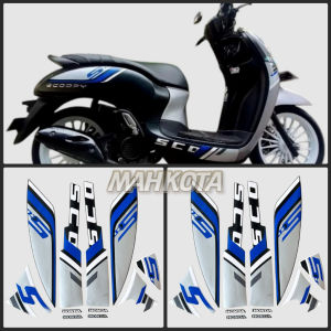 STIKER STRIPING polet list motor motor Honda scoopy sporty 2022 2023 Biru Silver