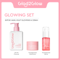 Glad2Glow Skincare Set 3pcs Set Milk Cleanser + Serum + Moisturizer Serum Wajah Pelembab Wajah Face Wash. 