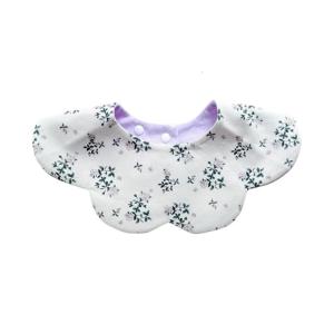 Reusable Baby Feeding Bib with Petal Shape Design Absorbent Cotton Nursing Bib 360 Degree Rotating Infant Burp Cloth