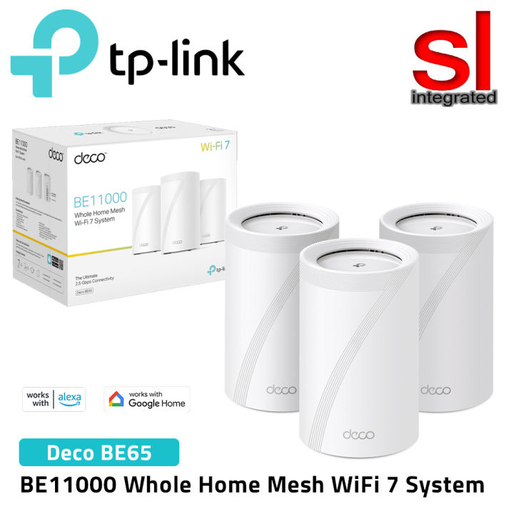 TPLINK DECO BE65 BE11000 TRI BAND WHOLE HOME MESH WIFI 7 SYSTEM (1