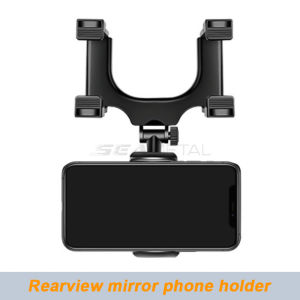 360 Degree Roration Car Mobile Phone Bracket Rearview Mirror Holder Navigation Support
