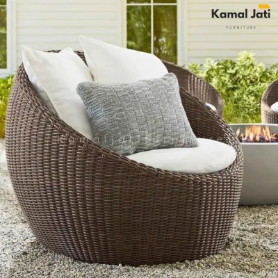 daybed rotan sintetis outdoor sofa bed taman