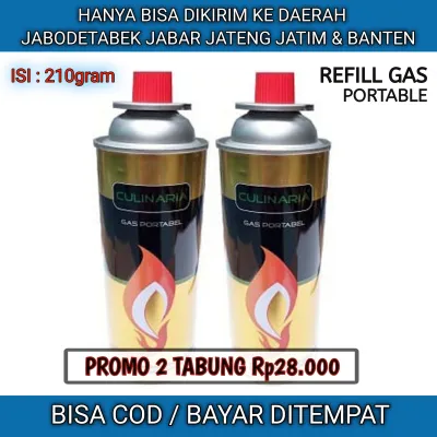 2PCS - CULINARIA GAS PORTABLE REFILL ISI ULANG GAS KALENG CULINARIA BUKAN HI COOK SUPER COOK WIN GAS