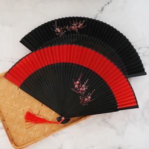 Large Folding Hand Fan Silk Vintage Flower Fans for Women Girl Wedding Festival Dance Gift Performances Home Decorations