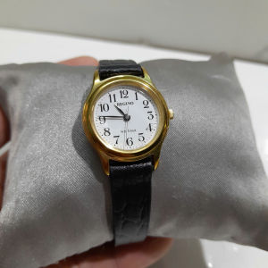 Đồng hồ Nhật nữ dây da REGUNO size 24mm mạ vàng second