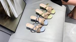[Free Shipping] Two-in-one womens sandals 2025 new summer versatile sandals with medium heel chunky heel and high heel for women