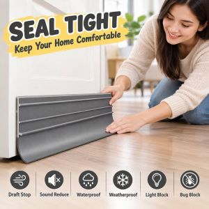 Yummy.miya Termaya Door Bottom Seal Strip Self Adhesive Draft Stopper Waterproof Soundproof Dust Guard Pvc