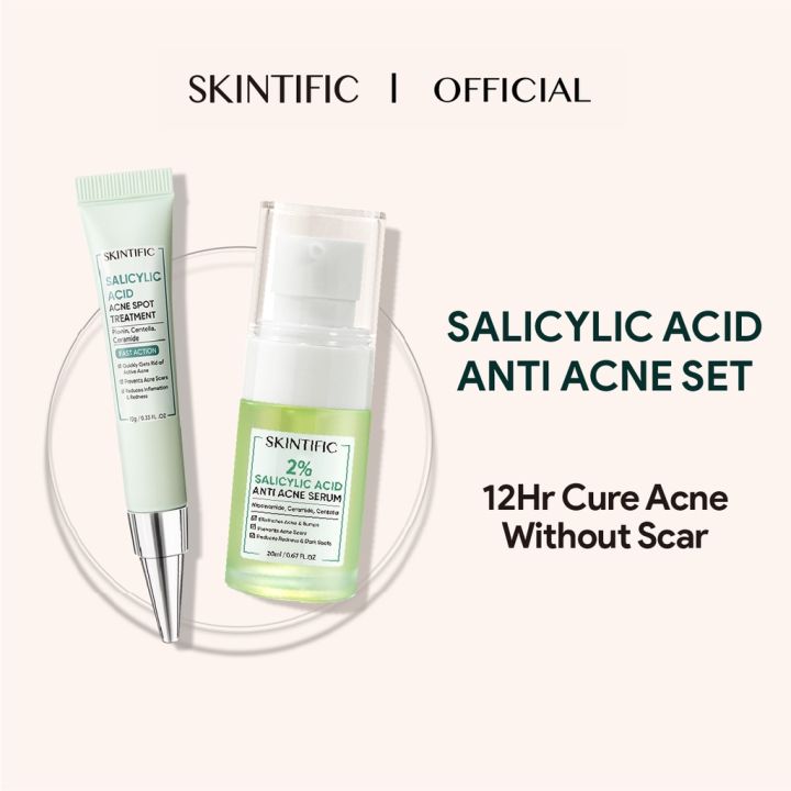 skintific Salicylic Acid Acne Spot Treatment (10g) + Serum (20ml