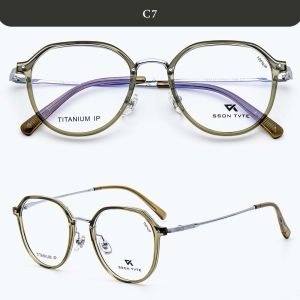 SSON TVTE Kacamata Geometric Metal Titanium Radiasi Blueray Photocromic Bluecromic PriaWanita T23122