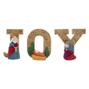 BABYBANG 4Pcs/set Unique Christmas Manger Ornaments Decorative Classic English Letters Statue Exquisite Durable Nativity Figure Accessories Gift