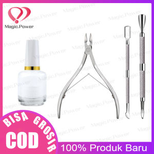 1 Set Nail Art Cuticle Nipper Pusher Stainless Steel Gunting Pengelupasan