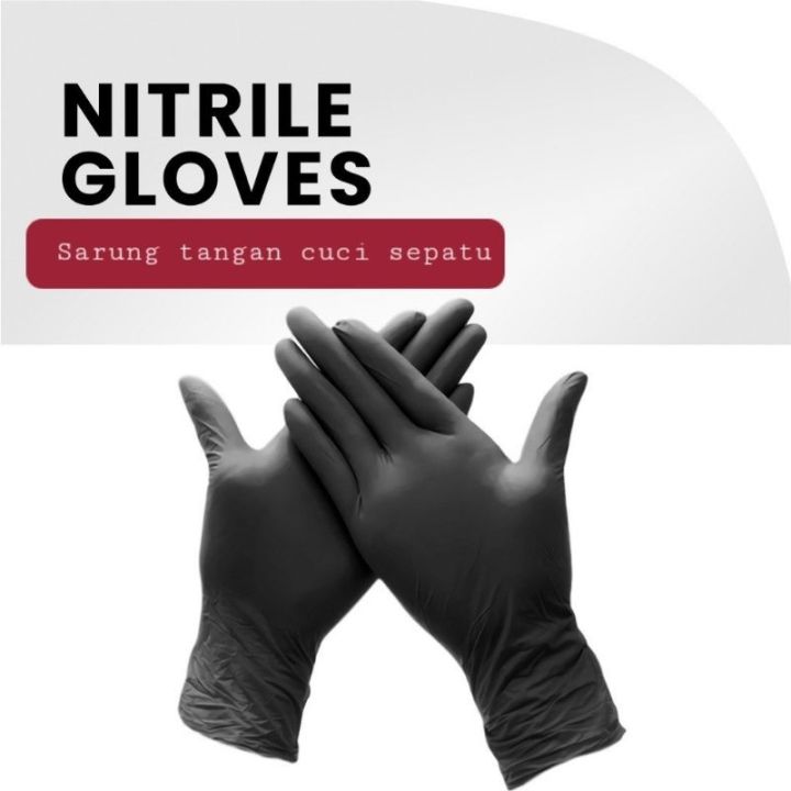Sarung Tangan Karet Hitam Untuk Pelindung Cuci Sepatu