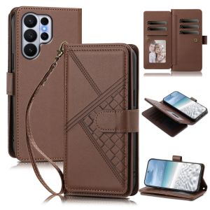 Flip Wallet Leather Casing for Samsung Galaxy S26 Plus S25 Ultra S24 FE S23 S22 Wrist Strap Card Slot Stand Cover