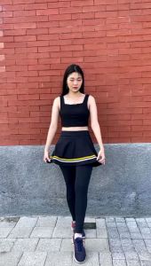 0Celana Senam Leging Rok Lis 3/4Celana Sepeda Wanita 3/4terbaru