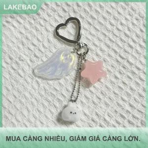 【LAKEBAO】 Móc khóa hình chú thỏ Ngôi Sao hình cánh thiên thần thẩm mỹ Y2K Móc Khóa Điện thoại di động dây móc khóa nữ tính hợp thời trang túi phụ kiện chìa khóa mặt dây chuyền