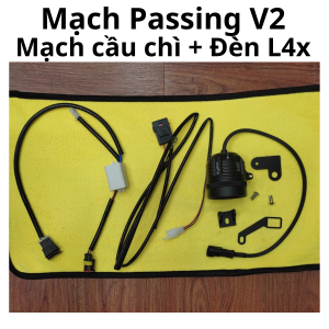 [VG73] Mạch Passing V2 bấm sẵn giắc Đèn trợ sáng L4x mạch cầu chi dài 130cm pát chân gương ghi đông