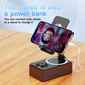 KEBIDU 3 In1 Bluetooth Speaker With 360° Phone Support Reverse Charging Function And Foldable Non Slip Desktop Phone Holder Portable