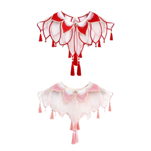 Traditional Chinese Beaded Fringe False Collar Cape Accessory Shawl For Kids Cultural Festival Costume Decorations