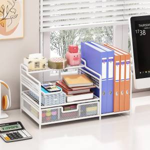 Desk Shelf Bookcases Shelf Desktop Book Rack Storage Shelf Document organizer file office supplies safe and durable Desktop Storage Rack Bookshelf