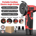 Portable Cordless Angle Grinder 800W 12V Electric Angle Grinder Compact Electric Chainsaw with 2 Lithium Battery. 