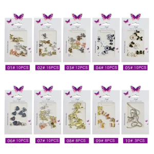 10Pcs 3D Nail Art Rhinestones Luxury Shiny Nail Diamonds Metal Nail Jewels Alloy Nail Decorations DIY Nail Art Crafts