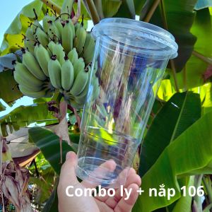Nắp nhựa PET 106 thương hiệu UKP chuyên dùng cho ly nhựa 1 lít 2 tầng UKP