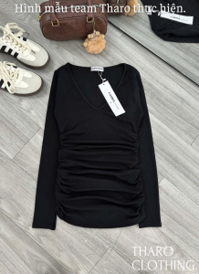 Đầm Nữ Mini Cổ Tim Tay Dài Nhún Eo - Tharo Clothing [DAM0071]