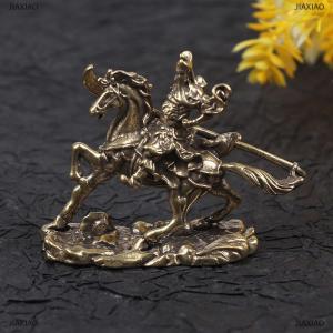 [COD] JIAXIAO Brass God of Wealth Riding Horse Guan Gong Statue Home Decoration Accessories
