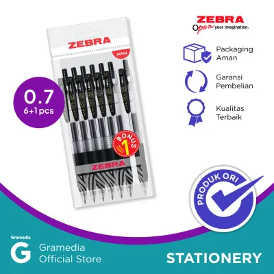 Zebra Sarasa Clip 07 Black Set 6 Pcs