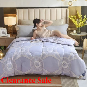 【discount store】100% Cotton Printed Mulberry Silk Quilt 4 Season All-season Comforter Soft Breathable Spring Autumn Bed Quilt for Home