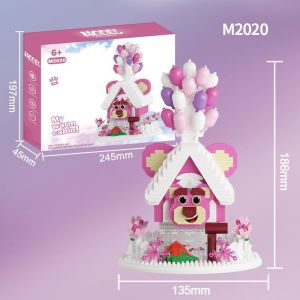 Mainan Rakitan DIY Block Rumah Balon Balok Susun Mainan Blok Bangunan Rumah Kartun Blok 3D Hadiah Mainan Edukasi Anak