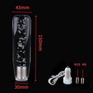 12/24V Car Handle Gear Shifter Lever Universal Car Truck Gear Shift Lever Colorful LED Conversion Includes USB Charging LED Colorful gradient Crystal Bubble Car Gear Stick Shift Lever Shifter Knob