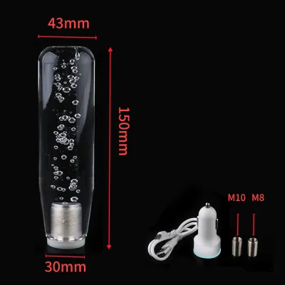 Car Handle Gear Shifter Lever Universal Car Truck Gear Shift Lever Colorful LED Conversion Includes USB Charging LED Colorful gradient Crystal Bubble Car Gear Stick Shift Lever Shifter Knob