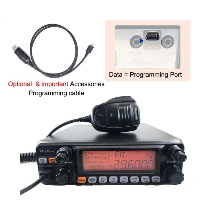 ANYTONE AT-5555N II Radio CB ad alta potenza da 60 W 25,615 - 30,105 Mhz Ricetrasmettore mobile a 40 canali AM/FM/SSB 11 metri con radio LCD 509 ANYTONE AT-5555N II Radio CB ad alta potenza da 60 W 25,615 - 30,105 Mhz Ricetrasmettore mobile a 40 canali AM/FM/SSB 11 metri con radio LCD 509