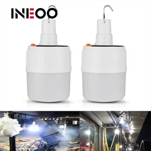 INEOO Rechargeable LED Bulb Lamp Remote Control Solar Charge Lantern Portable Emergency Night Market Light Outdoor Camping Home