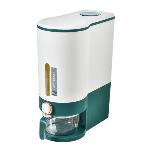 Justliving Hộp đựng gạo 5kg/10kg Thùng Nano hộp đựng thực phẩm chống ẩm côn trùng Thùng gạo nhà bếp hộp đựng thức ăn hộp lấy đồ vật ngũ cốc kiểu Nhật với cốc thoát nước