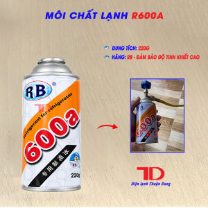 Bình môi chất lạnh R600a mini 120g và 220g chuyên dùng sạc bổ sung hệ thống làm mát tủ lạnh tủ mát dân dụng