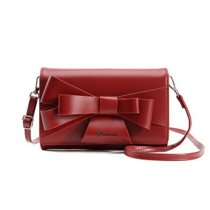 Sweet bow design PU leather purse and handbags crossbody hand bags clutches