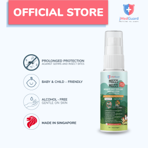 jMedGuard® Mozzi Mozzi Mosquito Repellent- 60ml Non-Alcohol Deet-Free Water-Resistant Safe for Babies and Children. Family-friendly